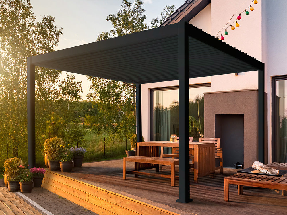 Überdachung Mirador Pavillon 3 x 3 Meter anthrazit Basic