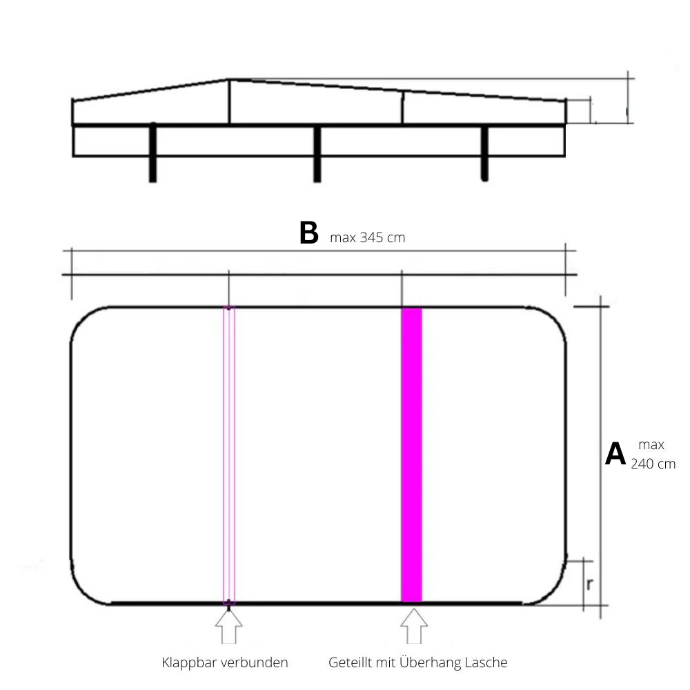 Whirlpool Cover XXL Maßanfertigung bis 345 cm - 2 Teilig