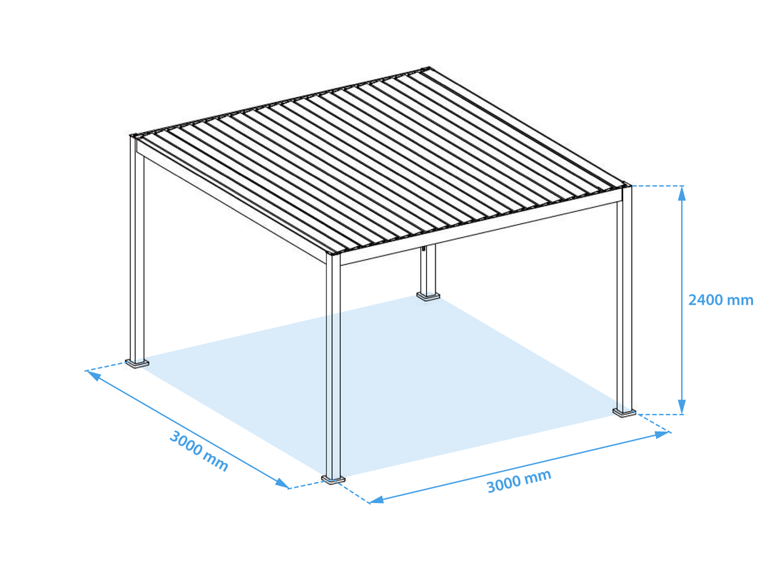 Skärmtak Mirador paviljong 3 x 3 meter antracit Basic
